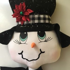 Snowman Wreath attachment, cloth . New in bag.